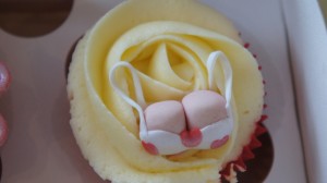 Cupcake inspired by breast enlargement procedure